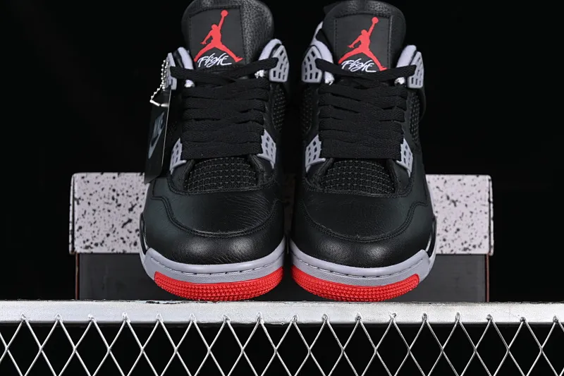 All categories Air Jordan Jordan series basketball shoes Air Jordan 4 pure original Air Jordan 4 Retro "Bred Reimagined" AJ4 Joe 4 black red FV5029-006